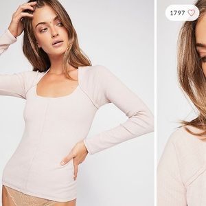 Free people Angie square neck long sleeve